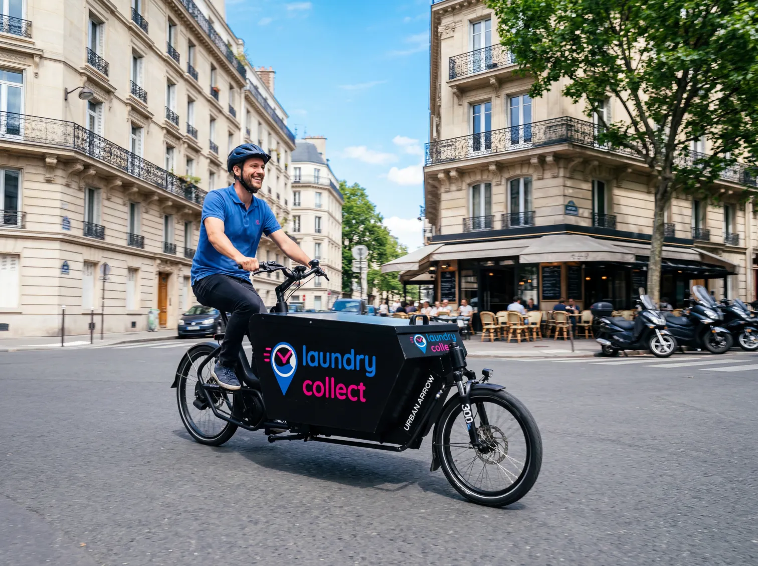 Folded laundry ready for same-day delivery in Paris